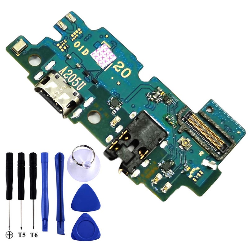 Bestdealing Galaxy A20 USB Charging Port Flex Cable Replacement SM-A205U Type C Charger Dock Board Flex Cable Connector for Samsung A20 A205U Port Repair Part with Tools Only USA - Image 1